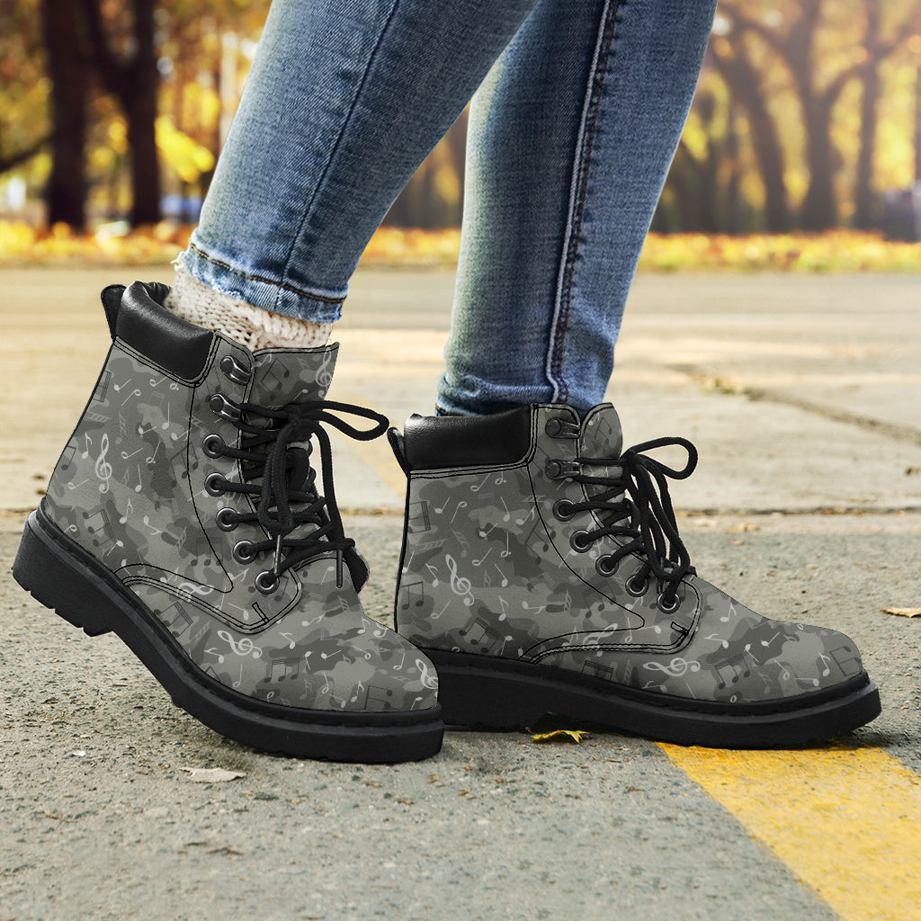 Music Notes Camo All-Season Boots