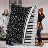 Piano Keys Musical Black Blanket