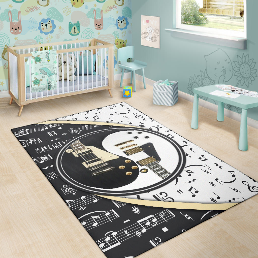 Yin Yang Guitars Area Rug