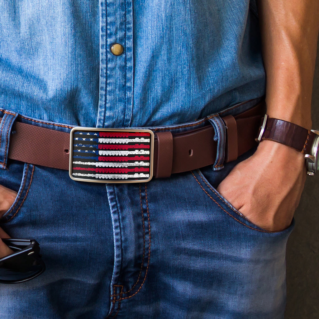 Stunning American Flag Flute Belt Buckle
