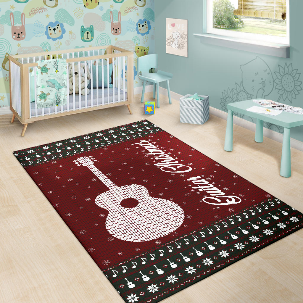 Guitar Christmas Area Rug