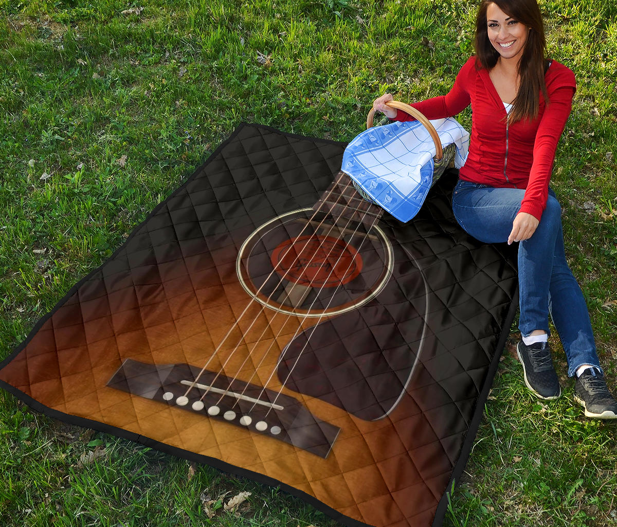 Black Guitar Premium Quilt