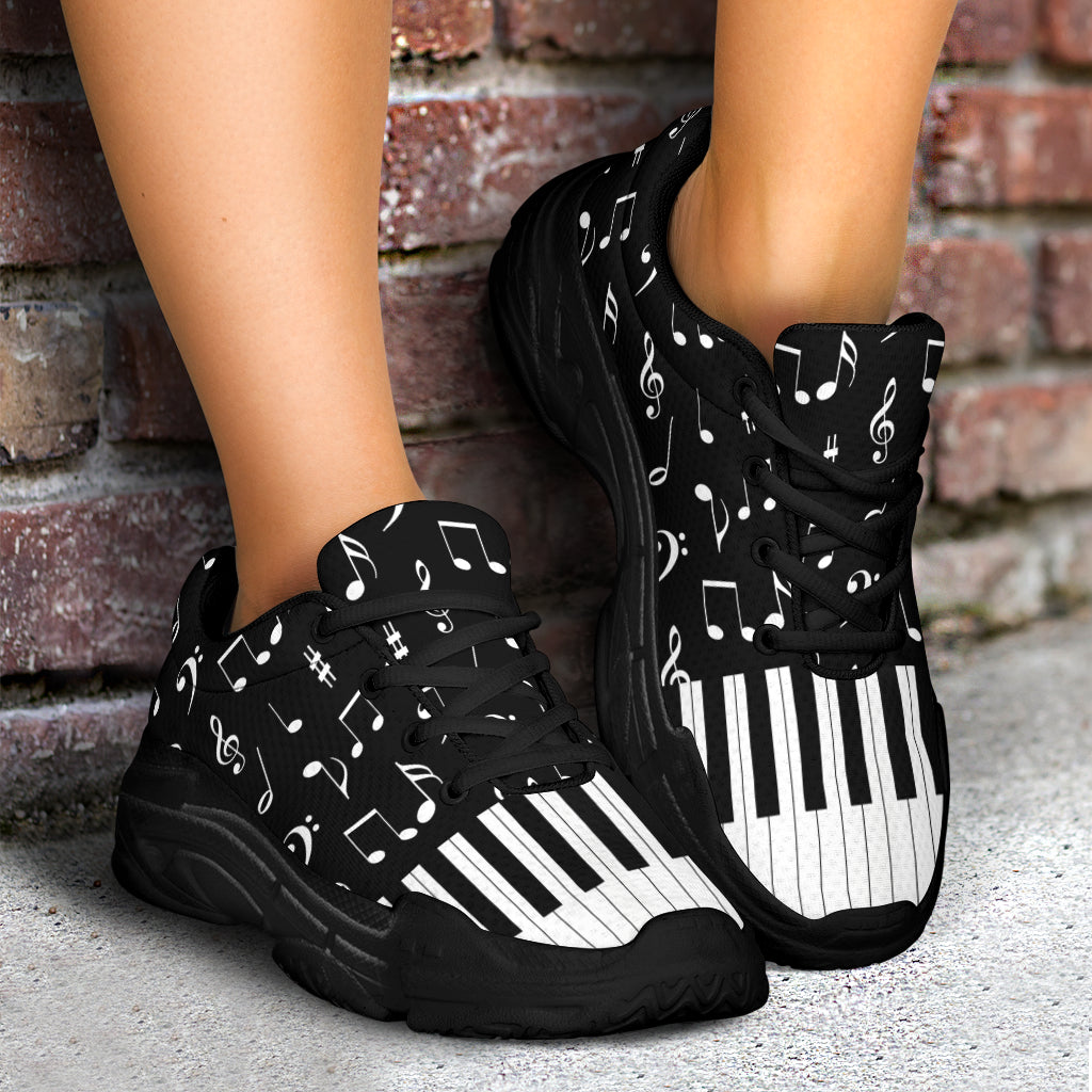 Piano And Music Notes Chunky Sneakers