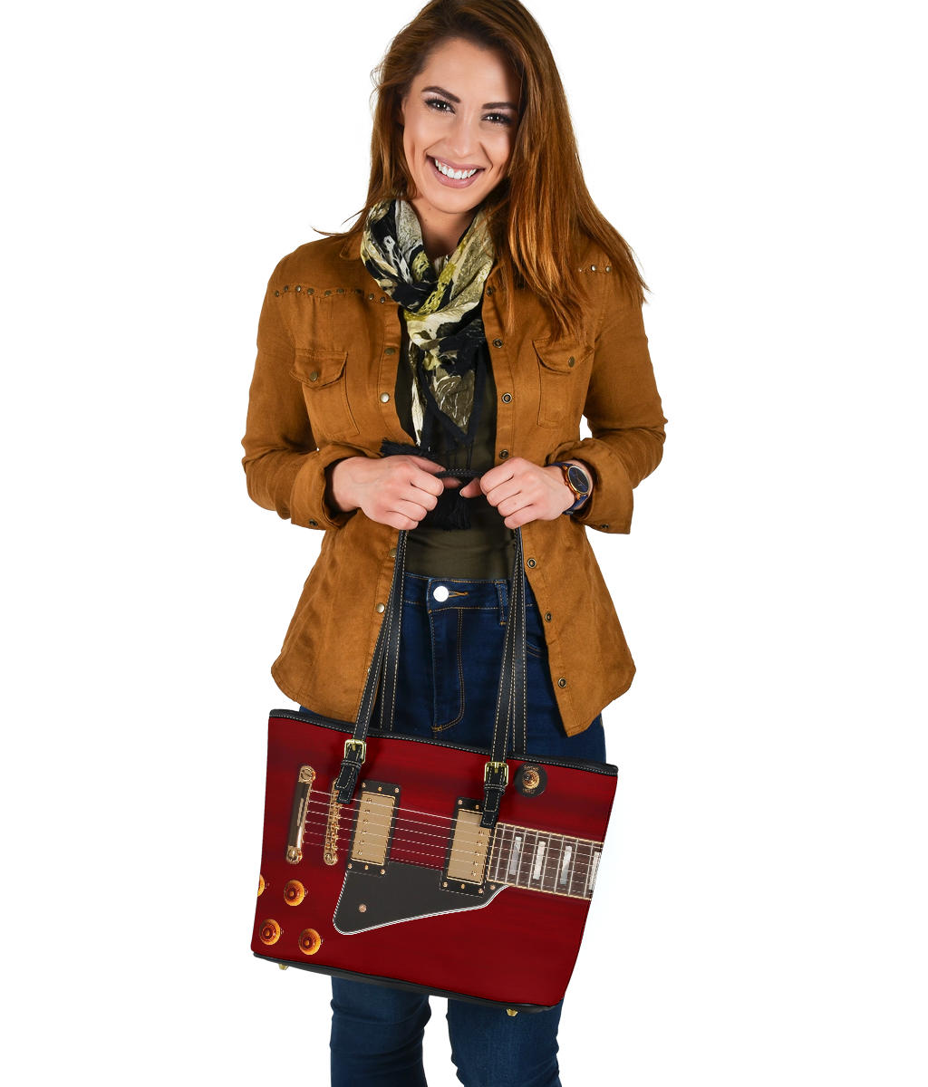 Anniversary Guitar Small Leather Tote Bag - { shop_name }} - Review