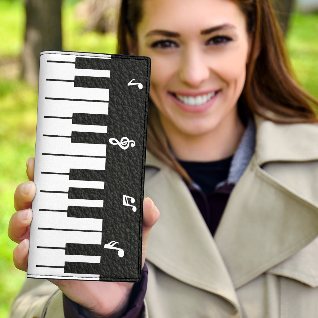 Piano Music Notes Leather Wallet