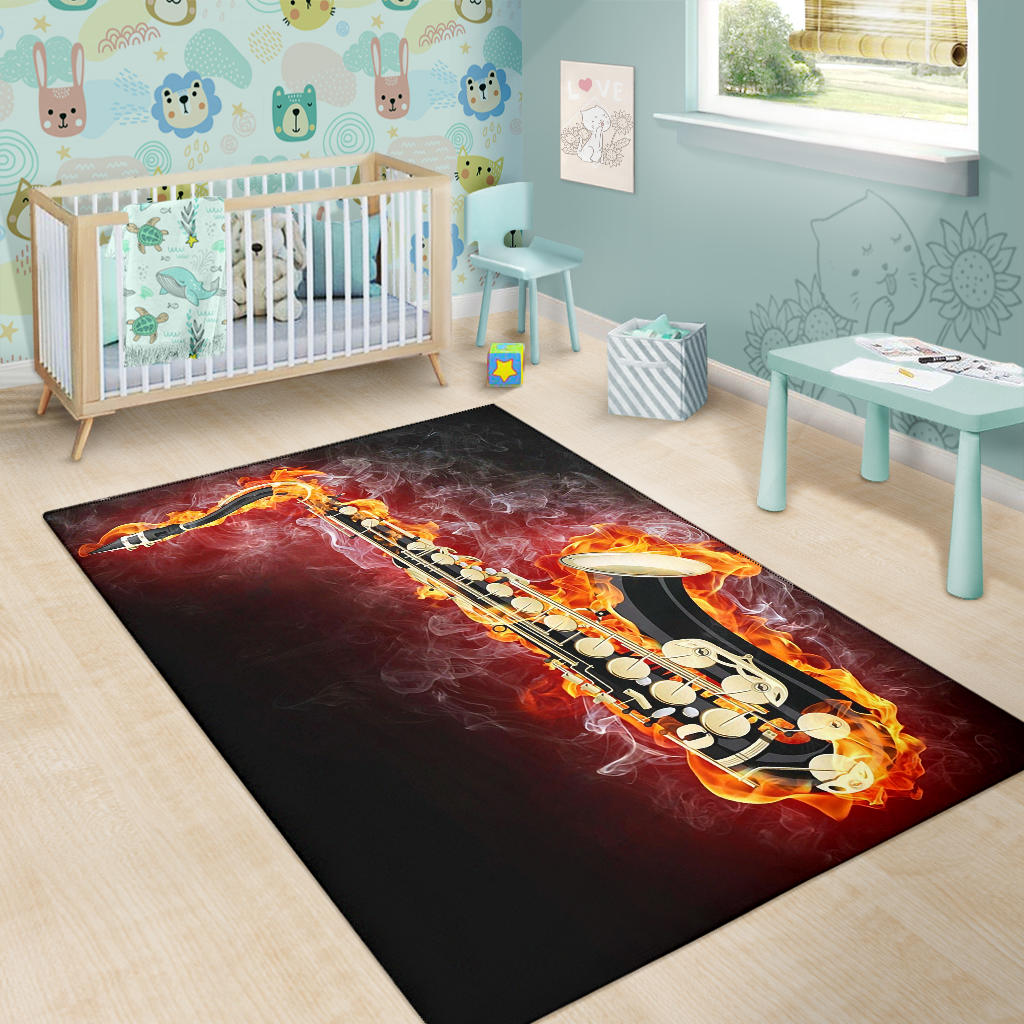 Saxophone Flame Area Rug