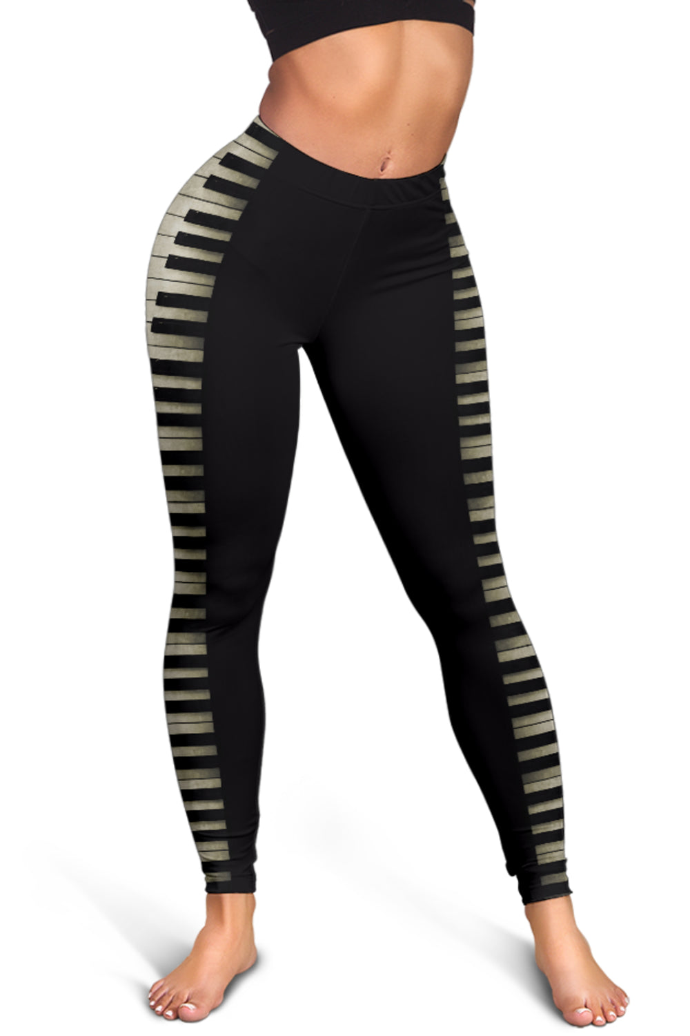 Piano Key Black Women's Leggings
