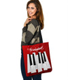 Piano Key And Music Notes Tote Bag