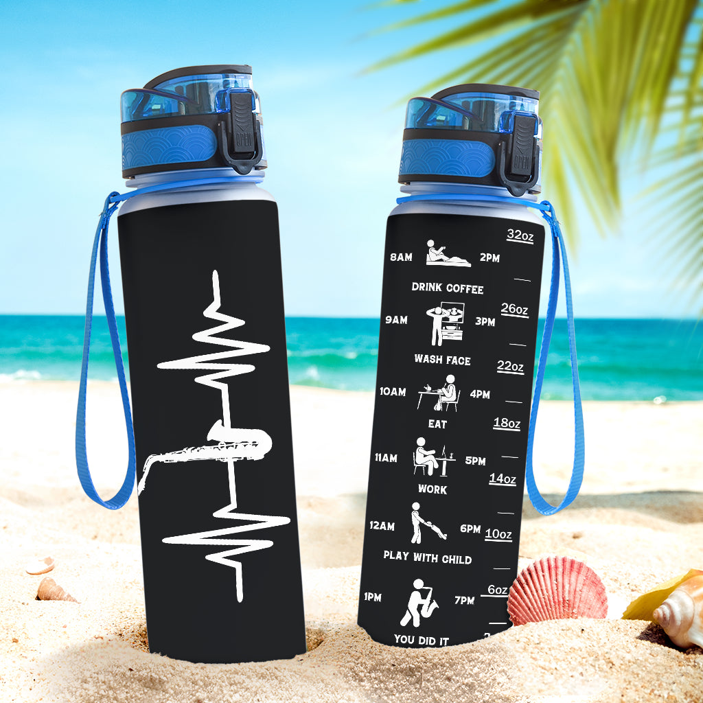 Saxophone Heartbeat Hydro Tracking Bottle