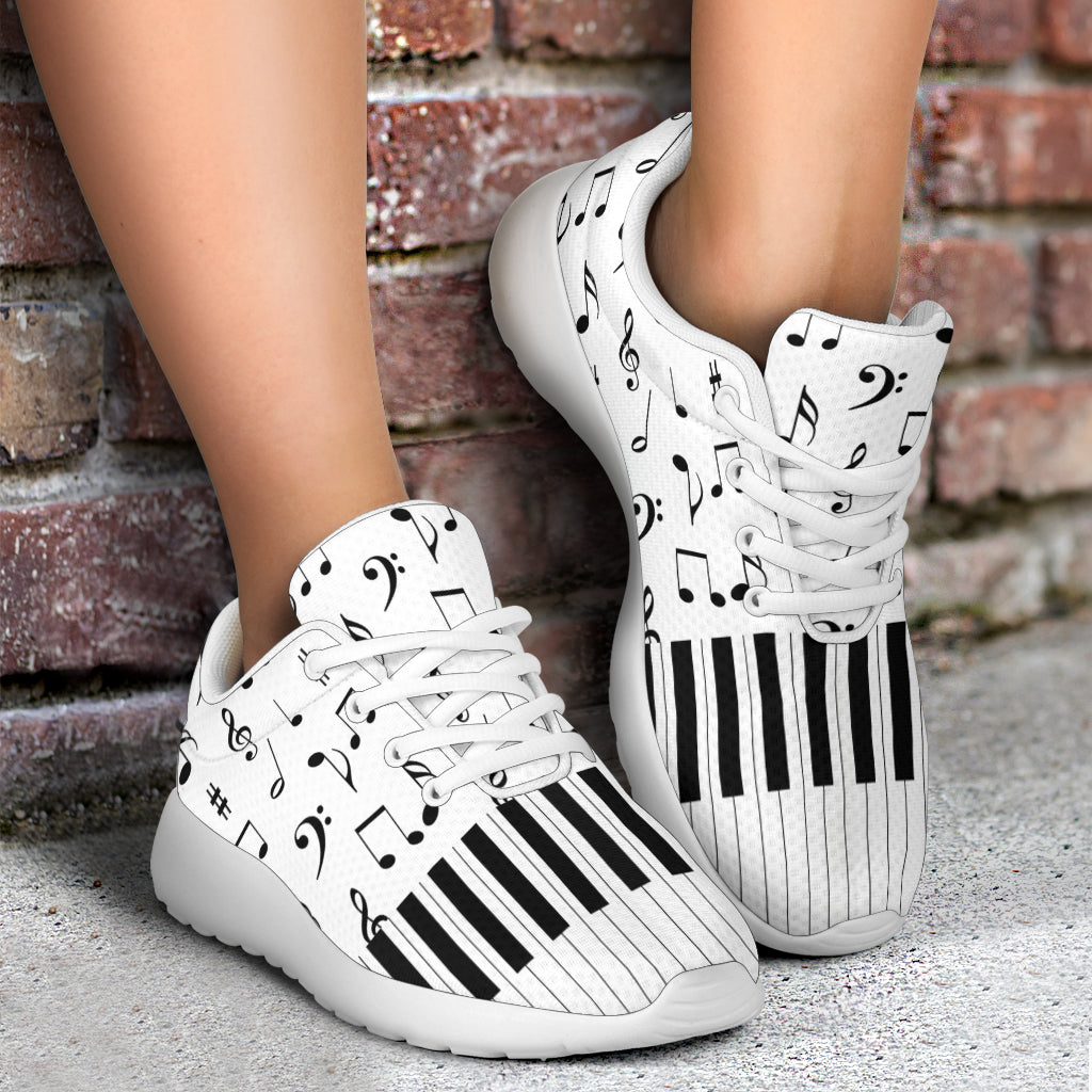 Piano Keys With Music Notes Sport Sneakers