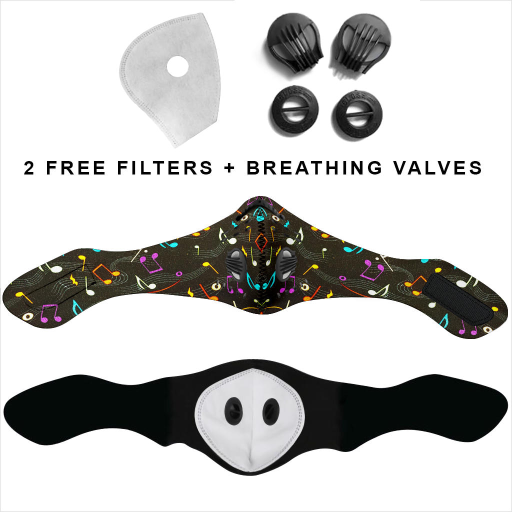 Colorful Music Notes Premium Face Mask