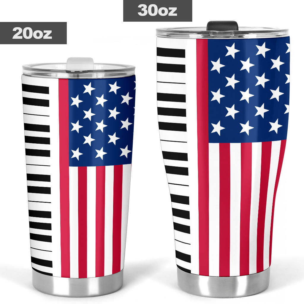 American Flag Piano Keys Tumbler - { shop_name }} - Review