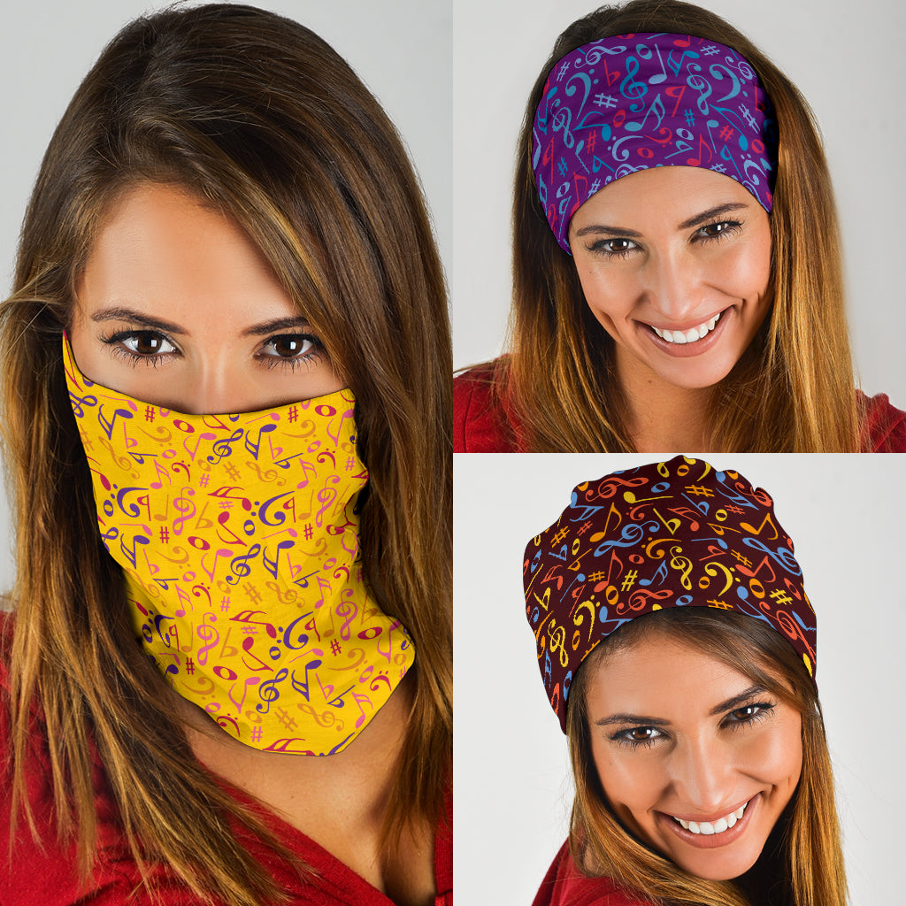 Music Notes Pattern Bandana 3-Pack