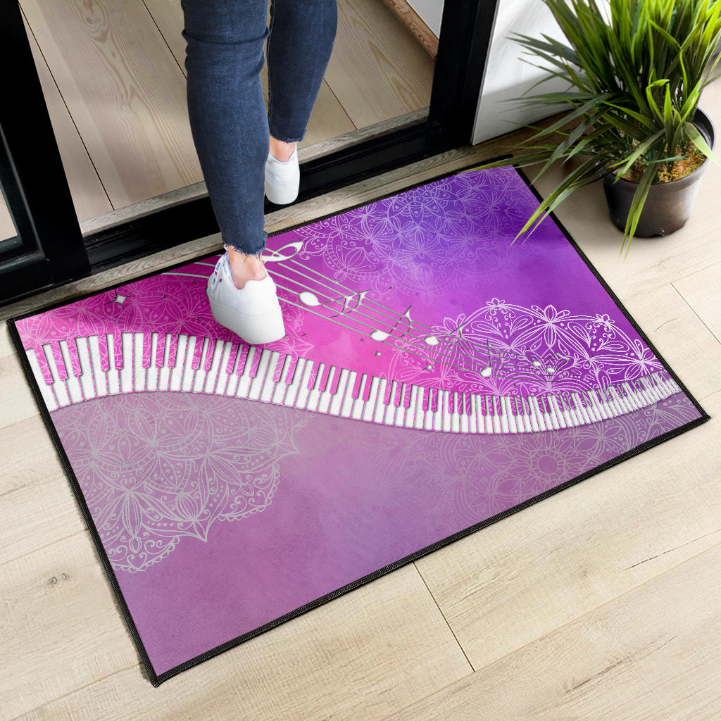 Piano Art Purple Door Mat
