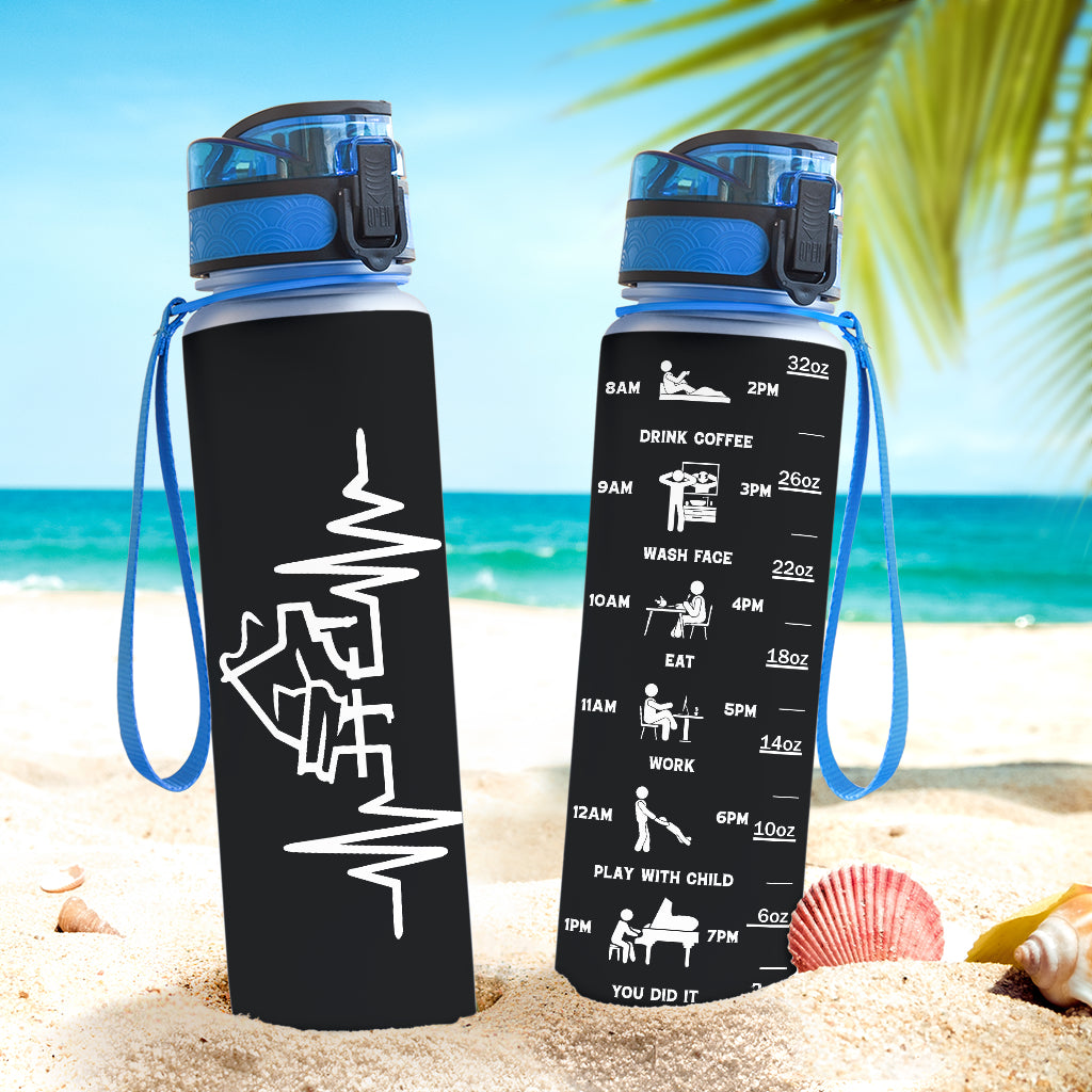 Piano Heartbeat Hydro Tracking Bottle
