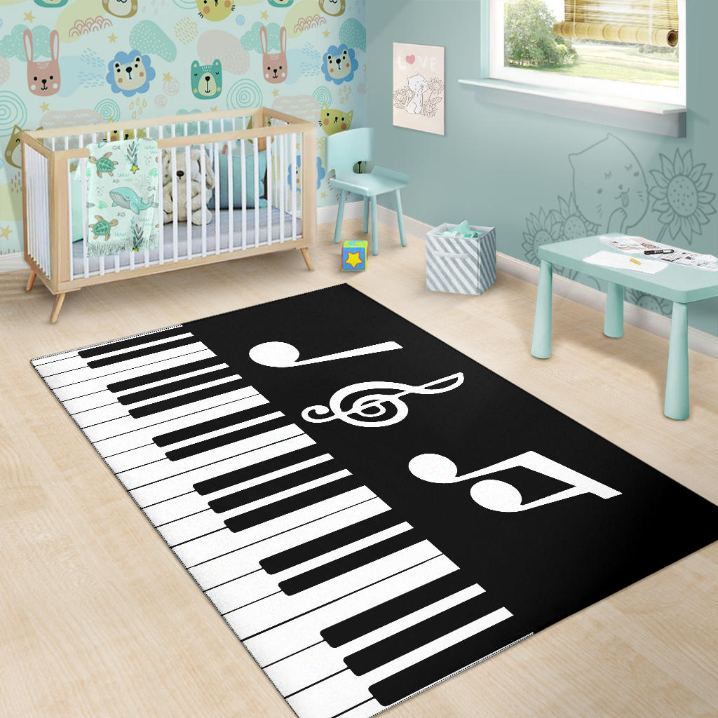 Musical Notes Piano Area Rug
