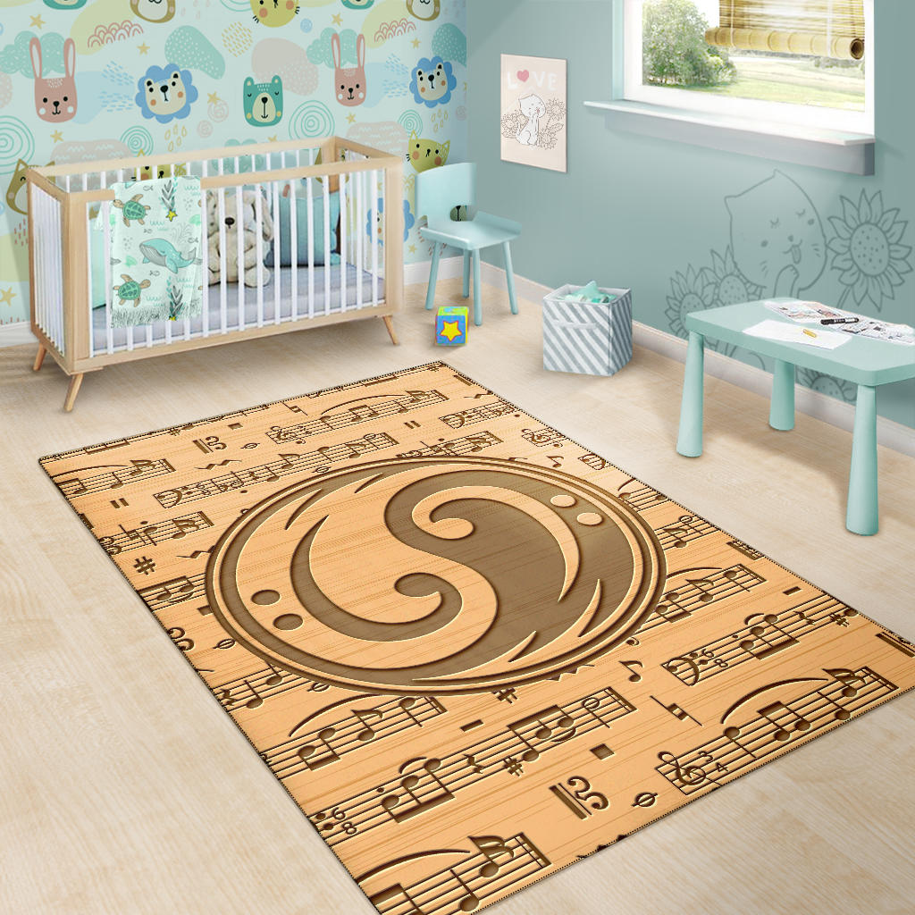 Yin Yang Bass Clef Area Rug