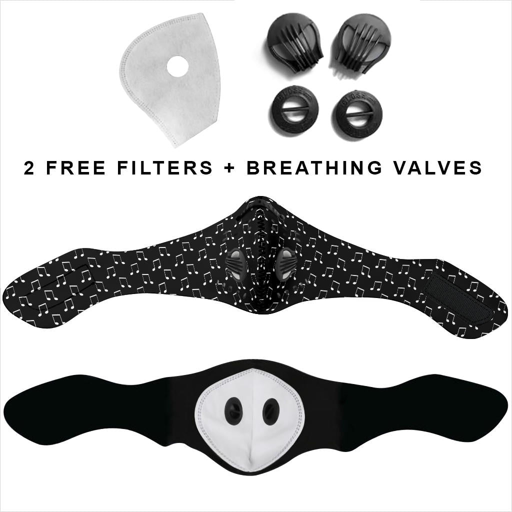 Musical Note Black Premium Face Mask