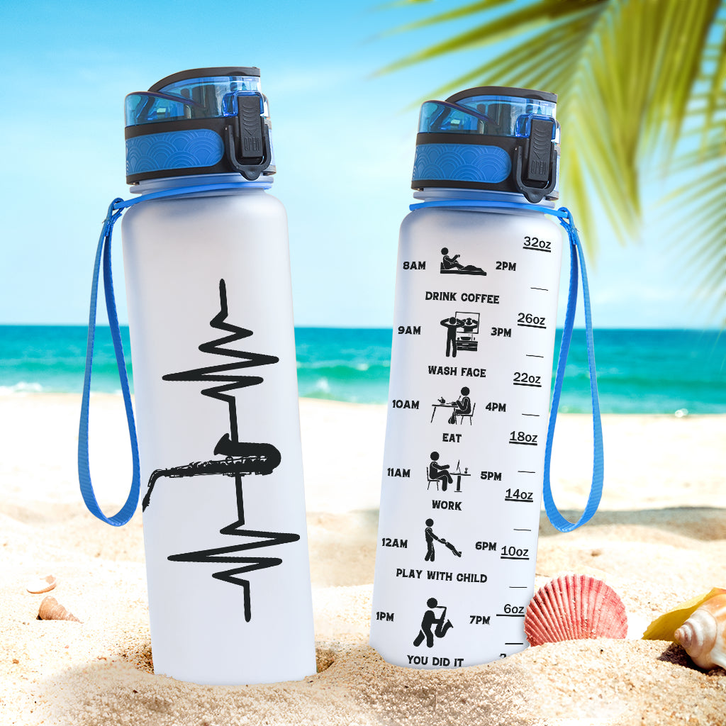 Saxophone Heartbeat Hydro Tracking Bottle