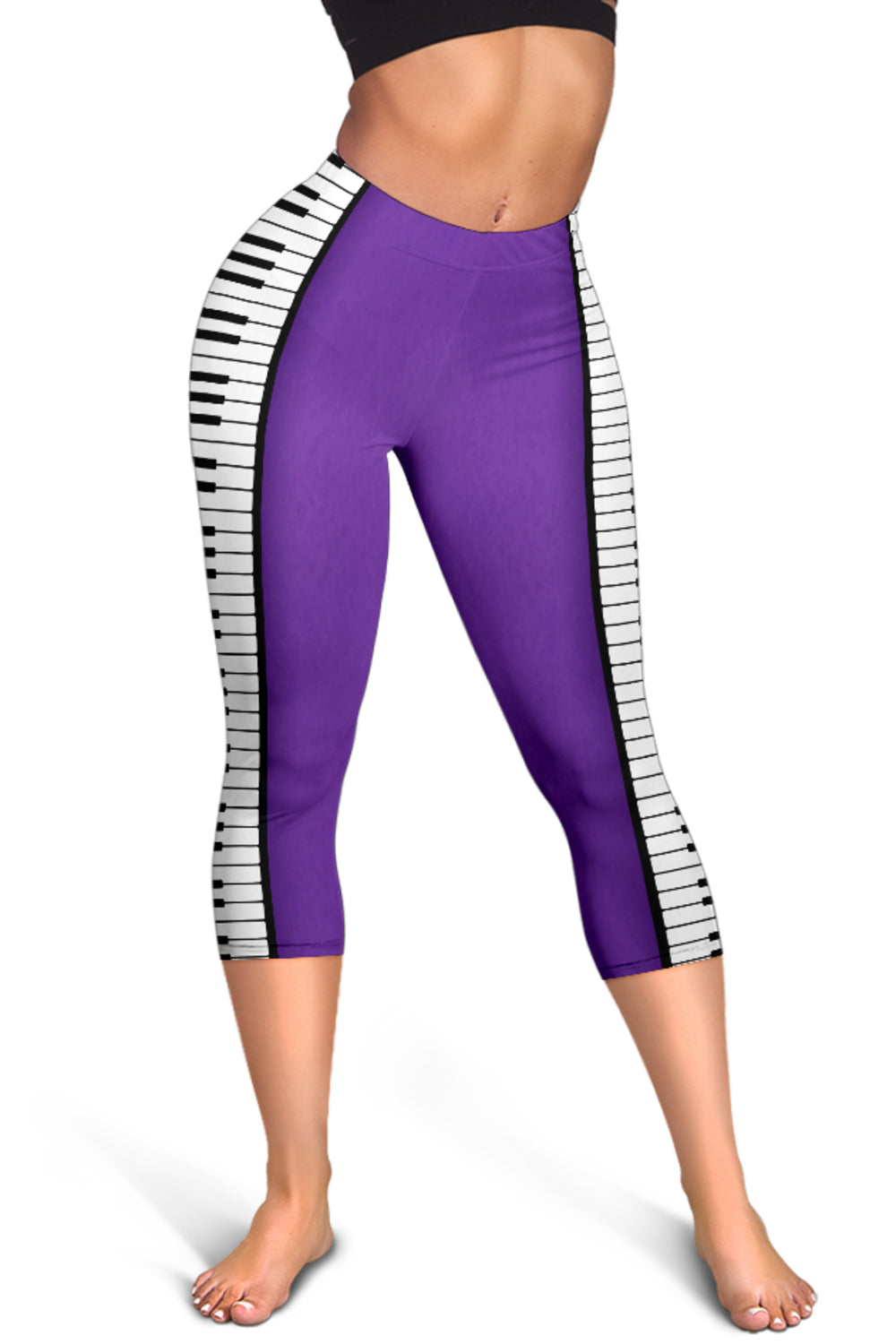Piano Keys Purple Capris