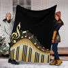 Piano Keys With Musical Notes Premium Blanket