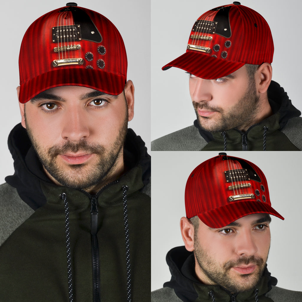 Red Electric Guitar Classic Cap