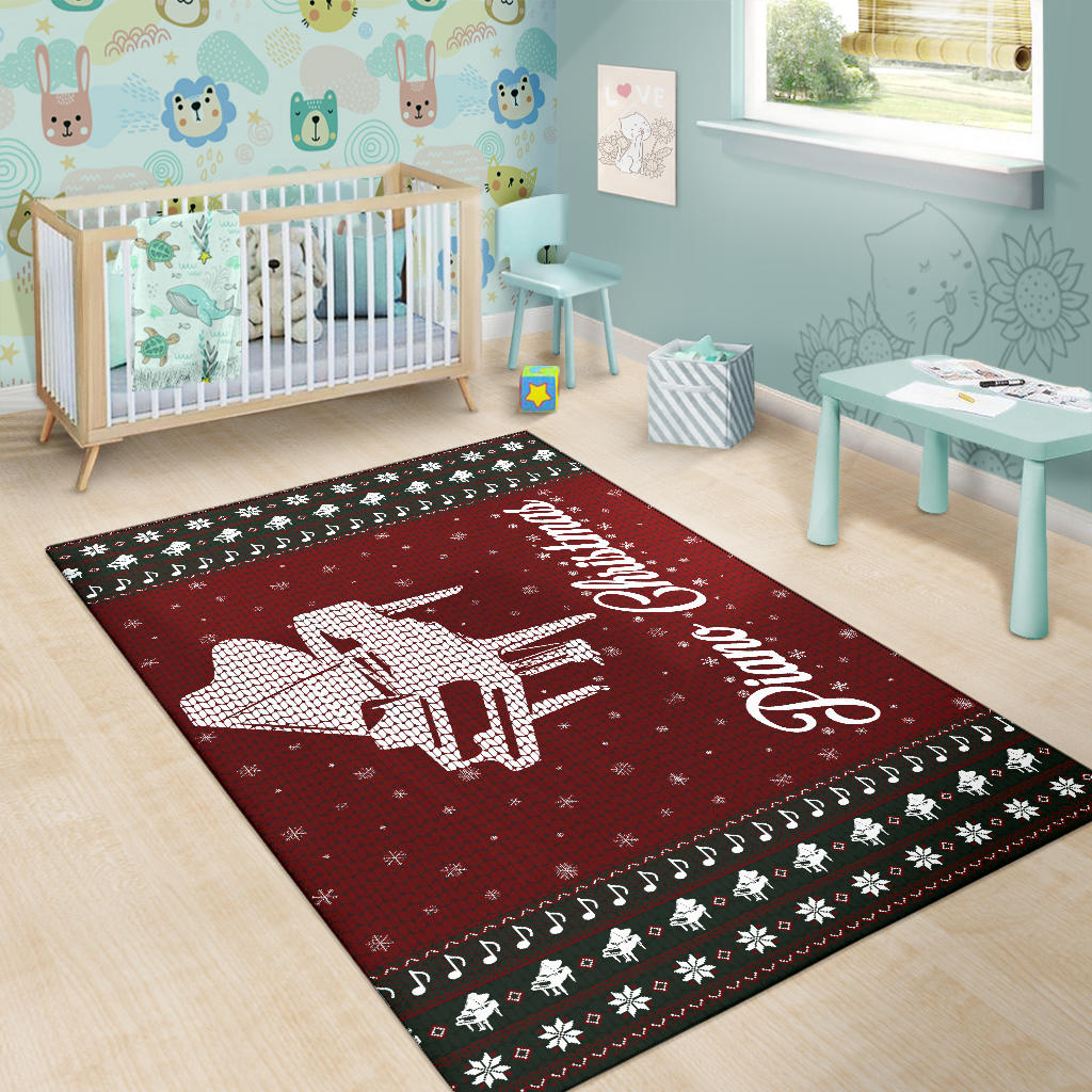 Piano Christmas Area Rug