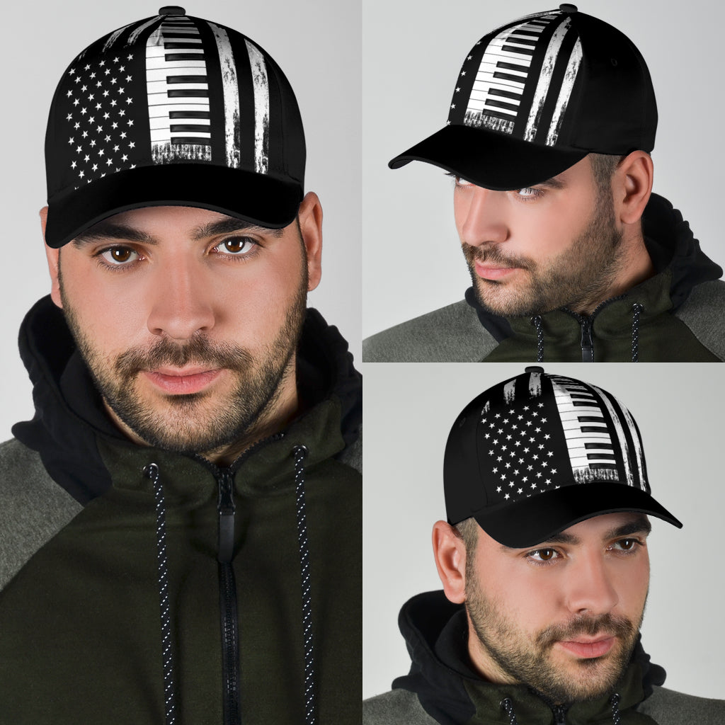 Piano American Flag Classic Cap