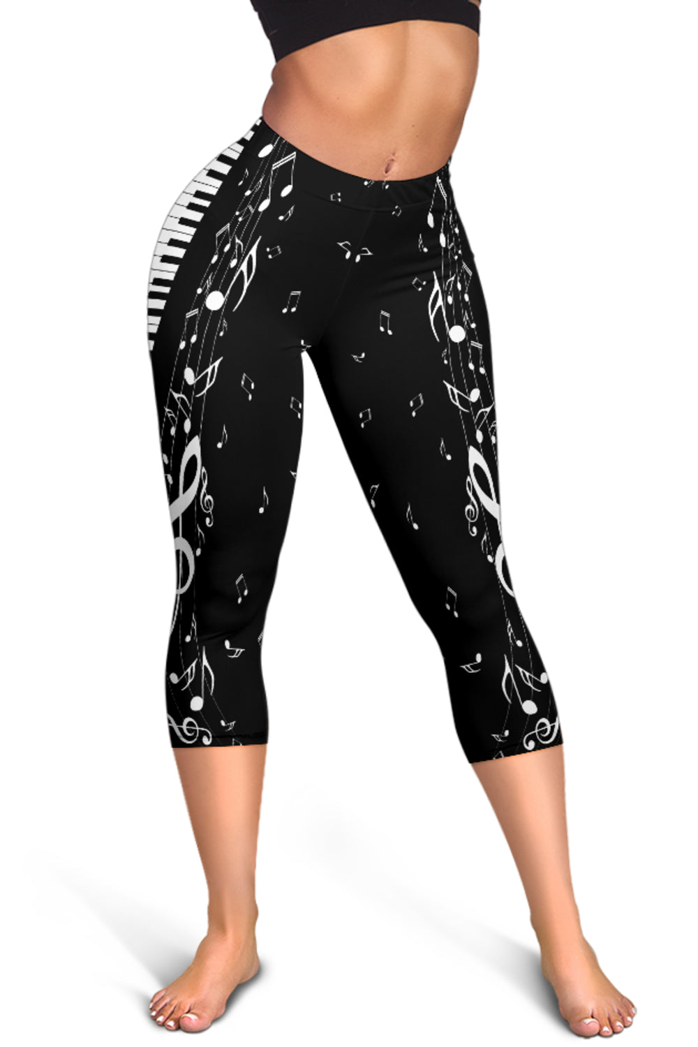 Piano And Music Notes Capris