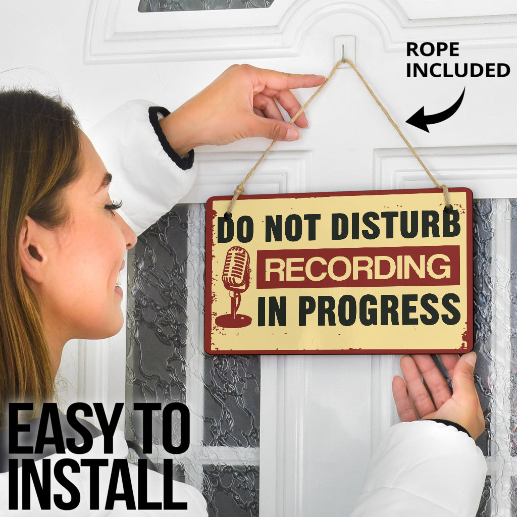 Recording In Progress Rectangular Door Sign
