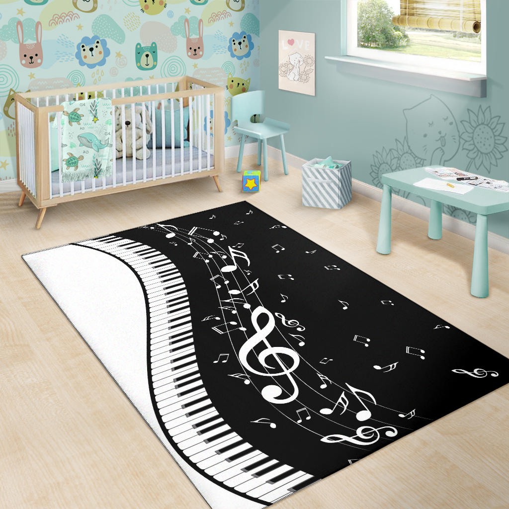 Musical Notes and Piano Area Rug