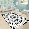 Piano Keys Hole White Rug