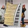 Piano Keys And Old Sheet Music Blanket