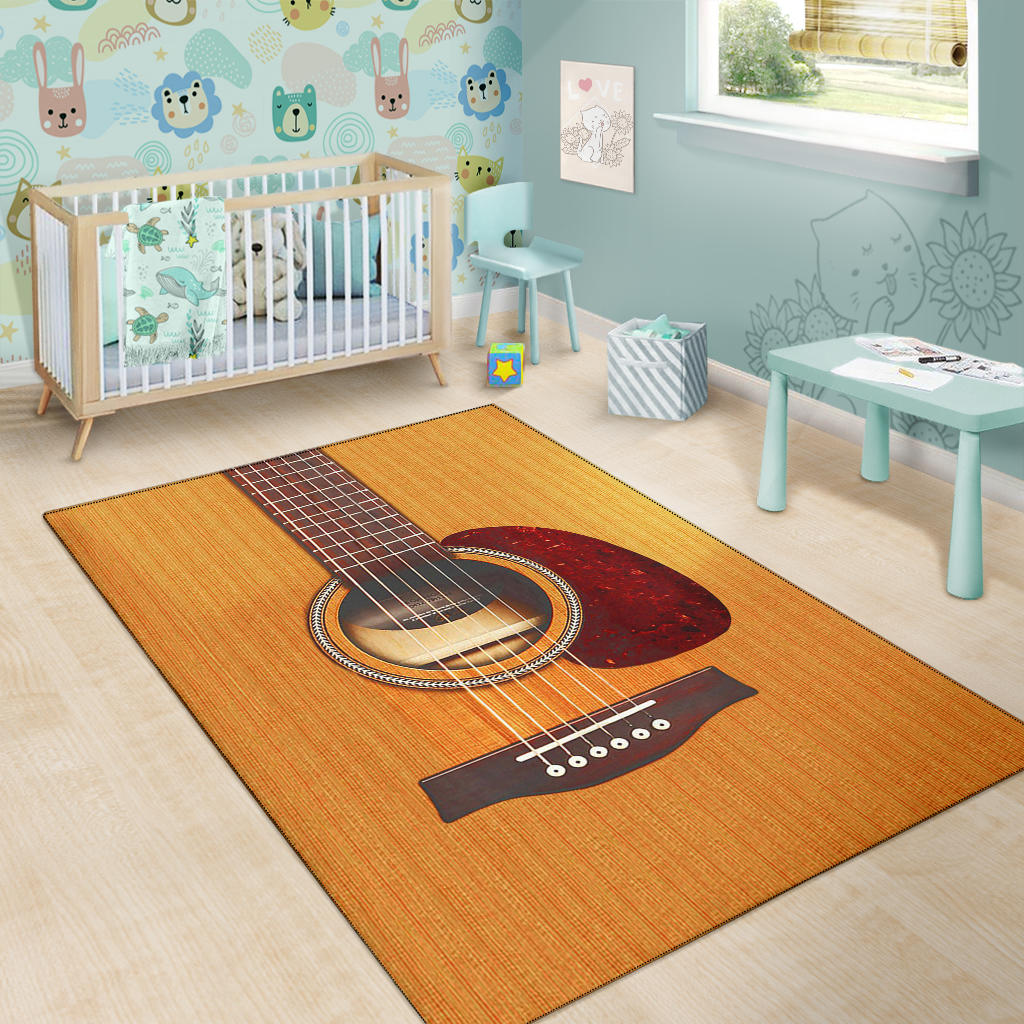 Wooden Guitar Area Rug