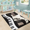 Electric Guitar And Piano Keys Area Rug