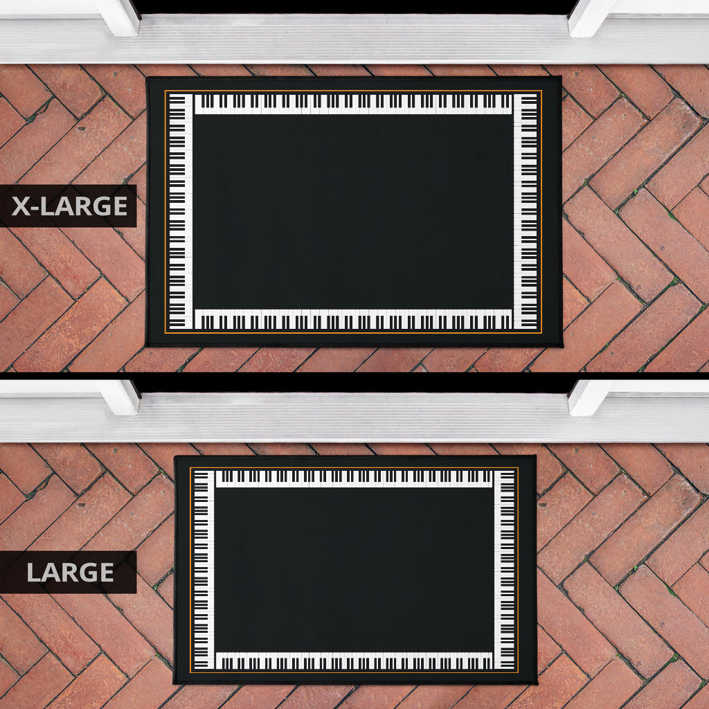 Piano Keys Black Door Mat
