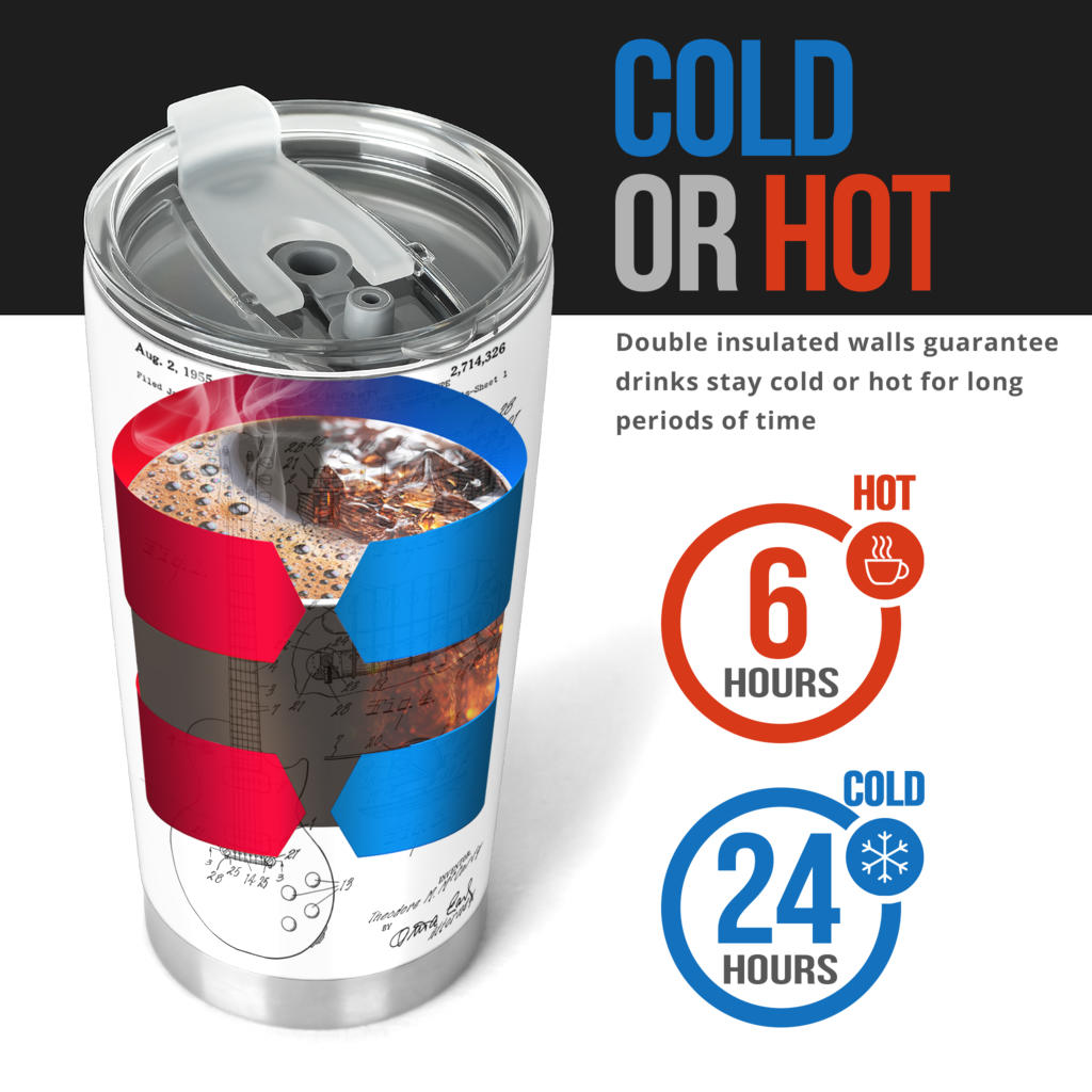 Guitar White Patent Tumbler