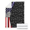 Music Notes American Flag Blanket