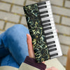 Piano Keys Floral Leather Wallet