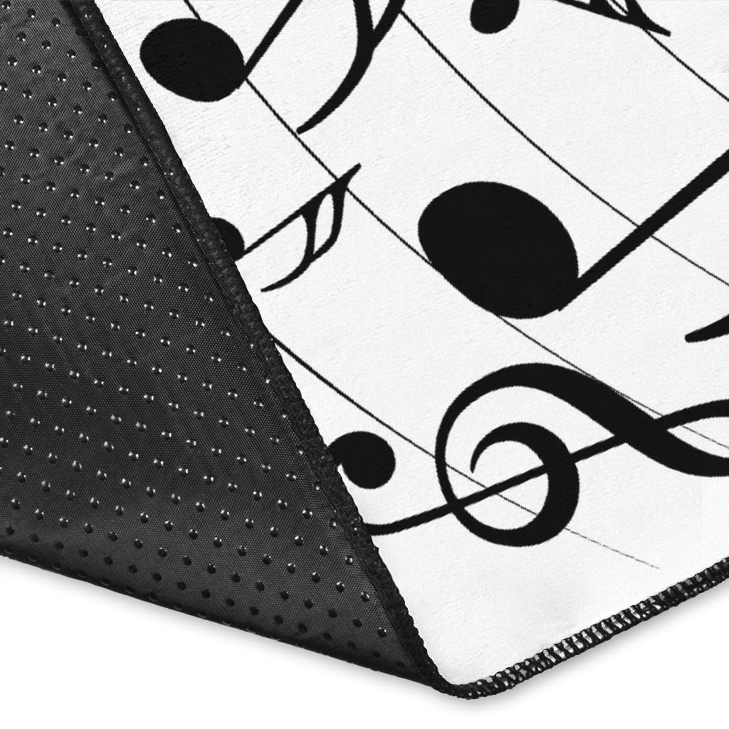 Piano Keys And Music Notes Area Rug