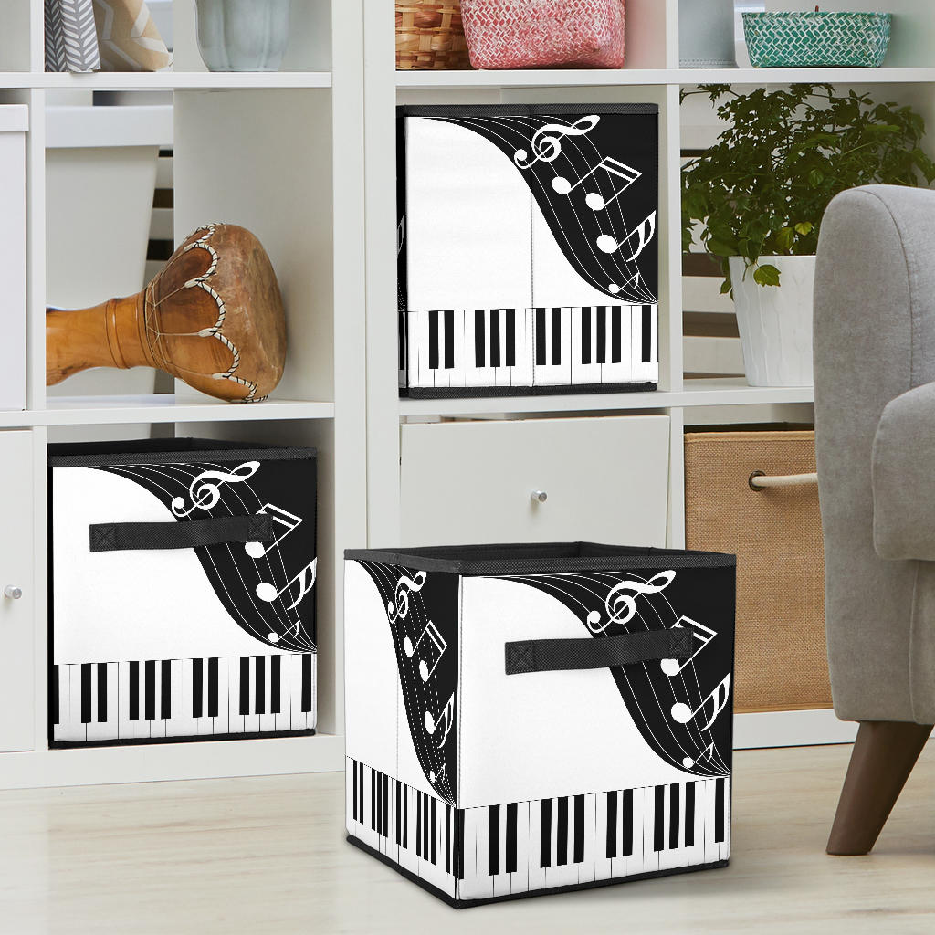 Piano Keys Music Notes Storage Cube