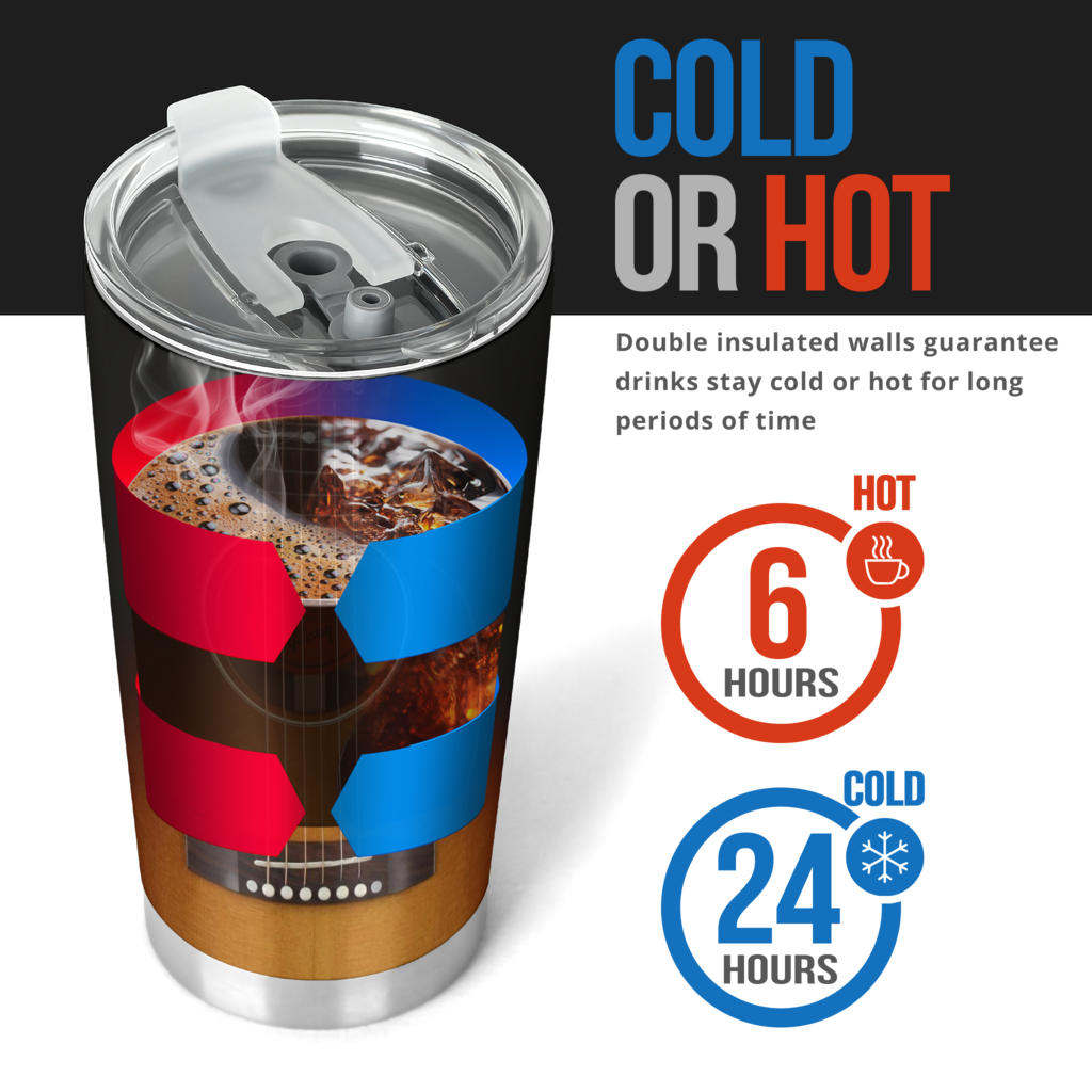 Black Guitar Tumbler