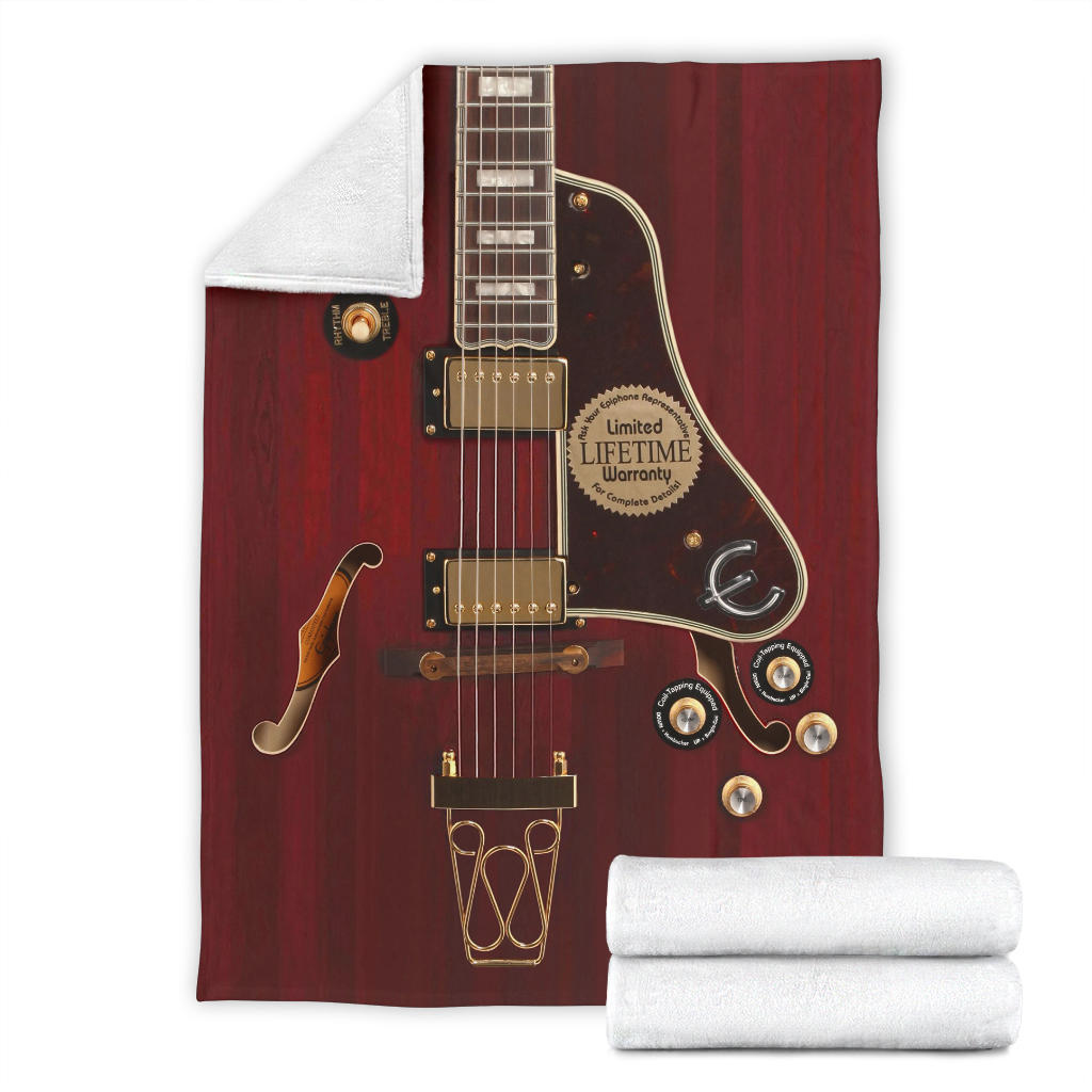 Red Electric Guitar Premium Blanket