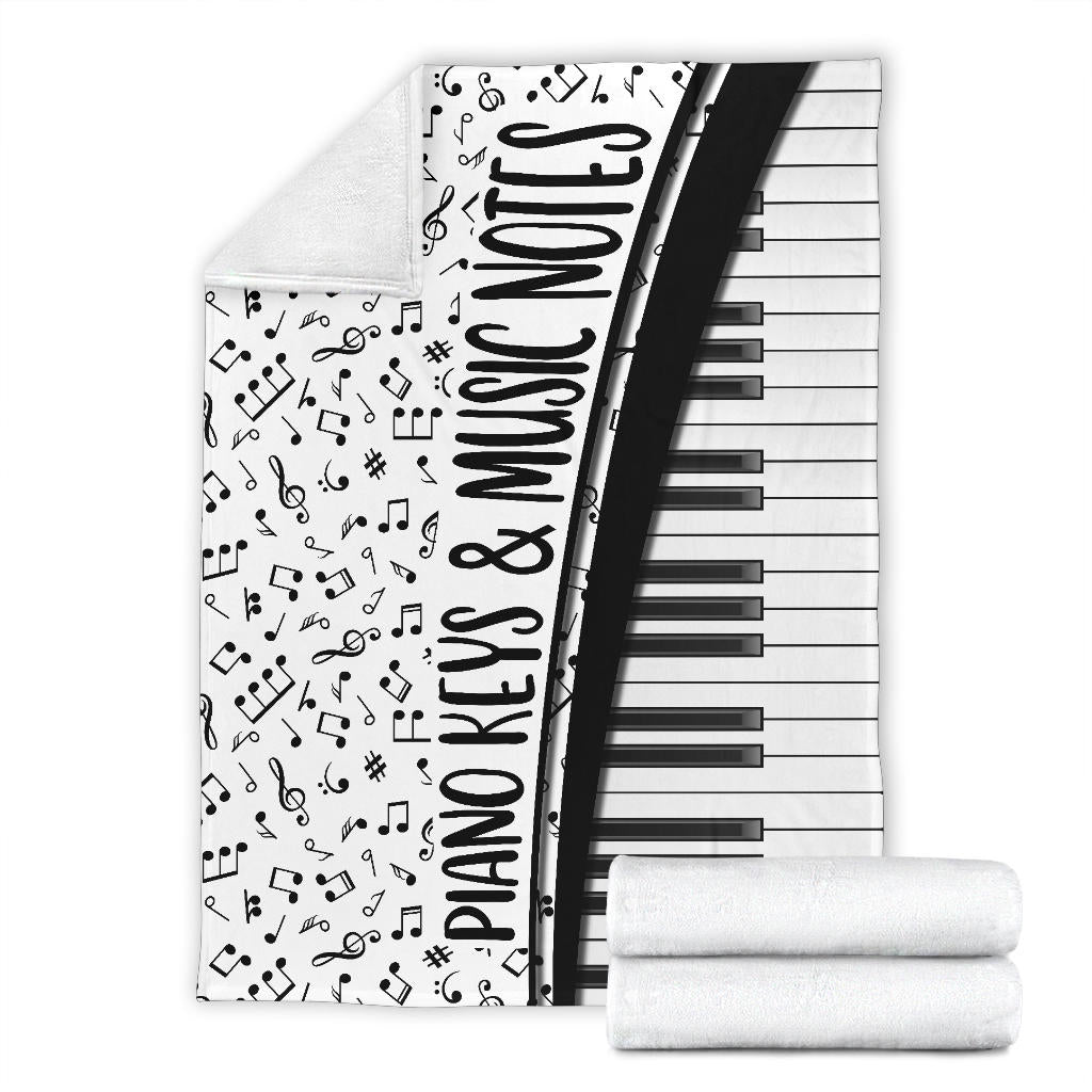 Piano Keys & Music Notes Premium Blanket