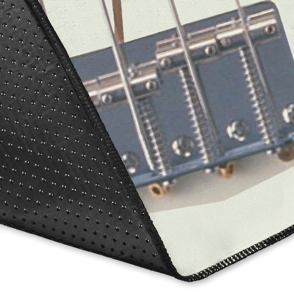 Piano Keys And Bass Guitar Area Rug