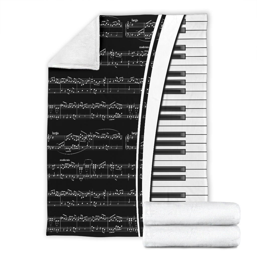 Sheet Music And Piano Black Blanket - { shop_name }} - Review