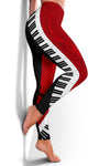 Piano Keys Red And Black Leggings