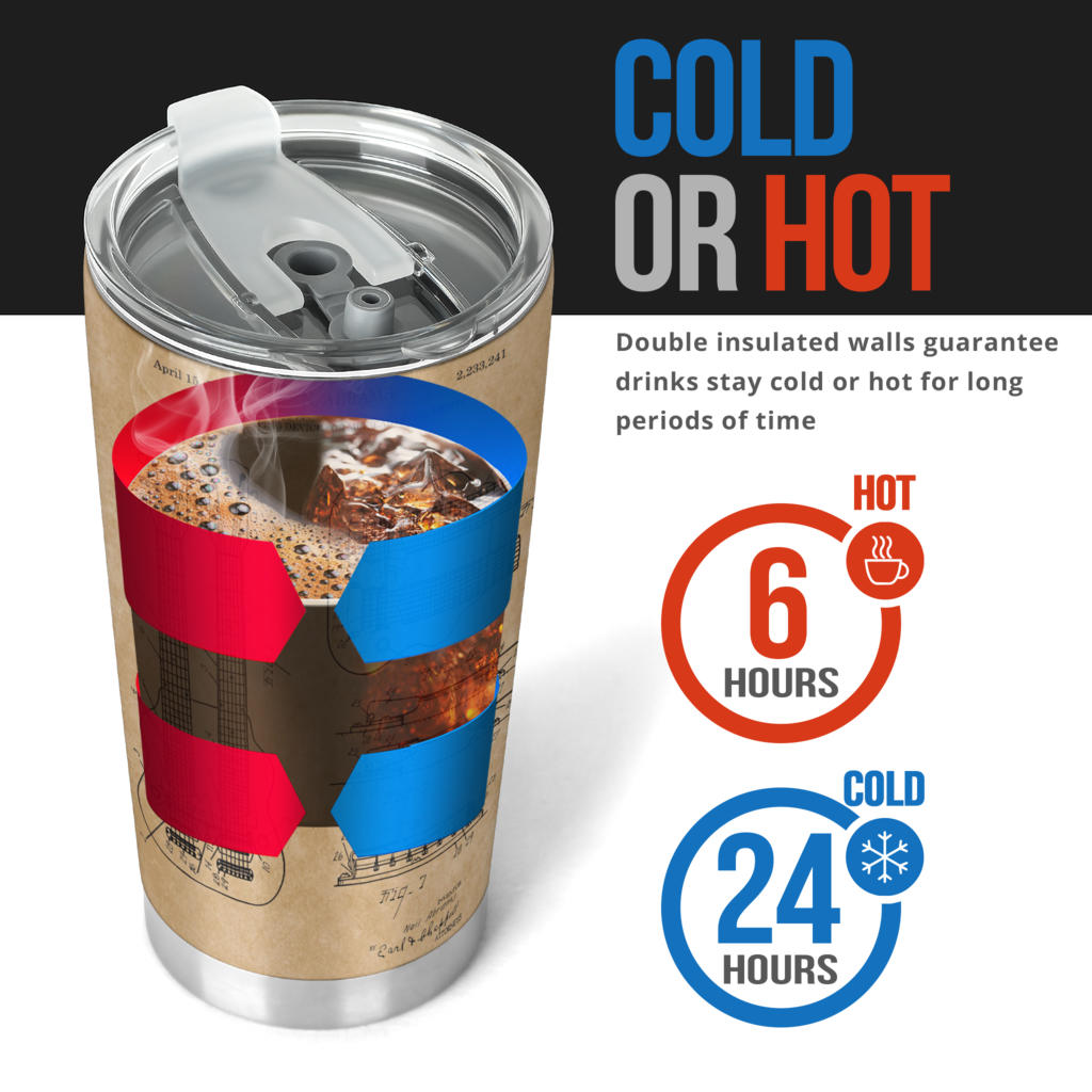 Electric Guitar Grey Patent Tumbler