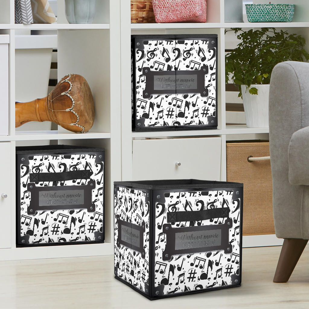 Music Notes Art Storage Cube