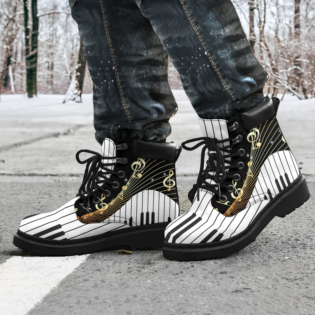 Piano Keys And Music Notes All-Season Boots